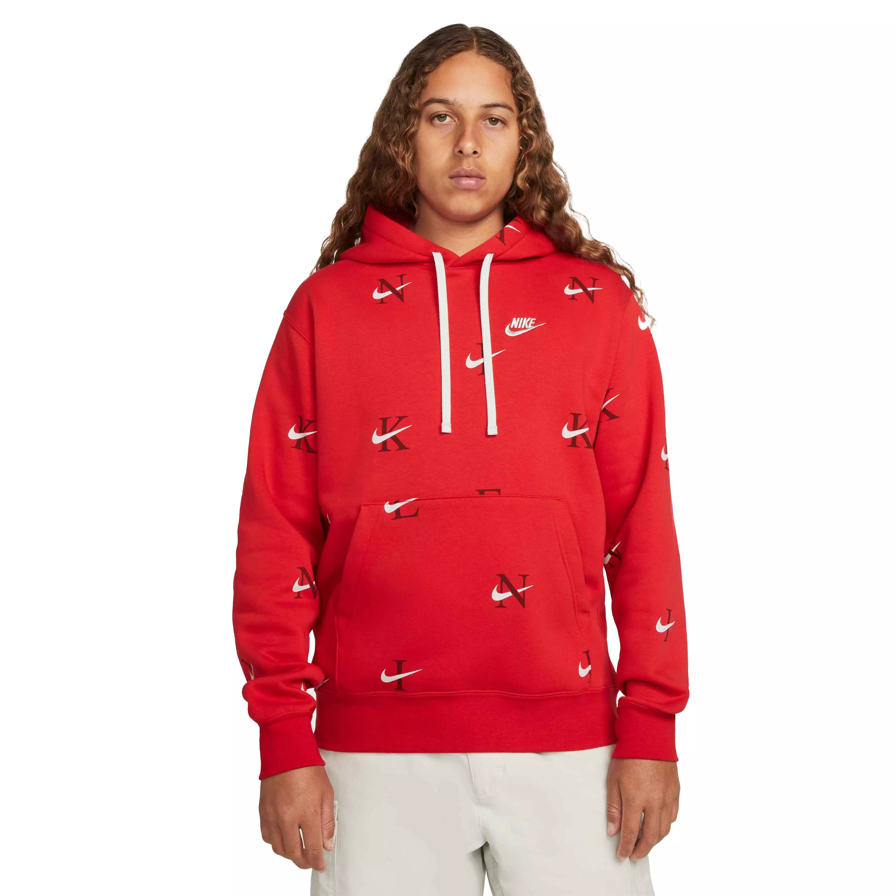 Nike club aop logo hot sale hoodie